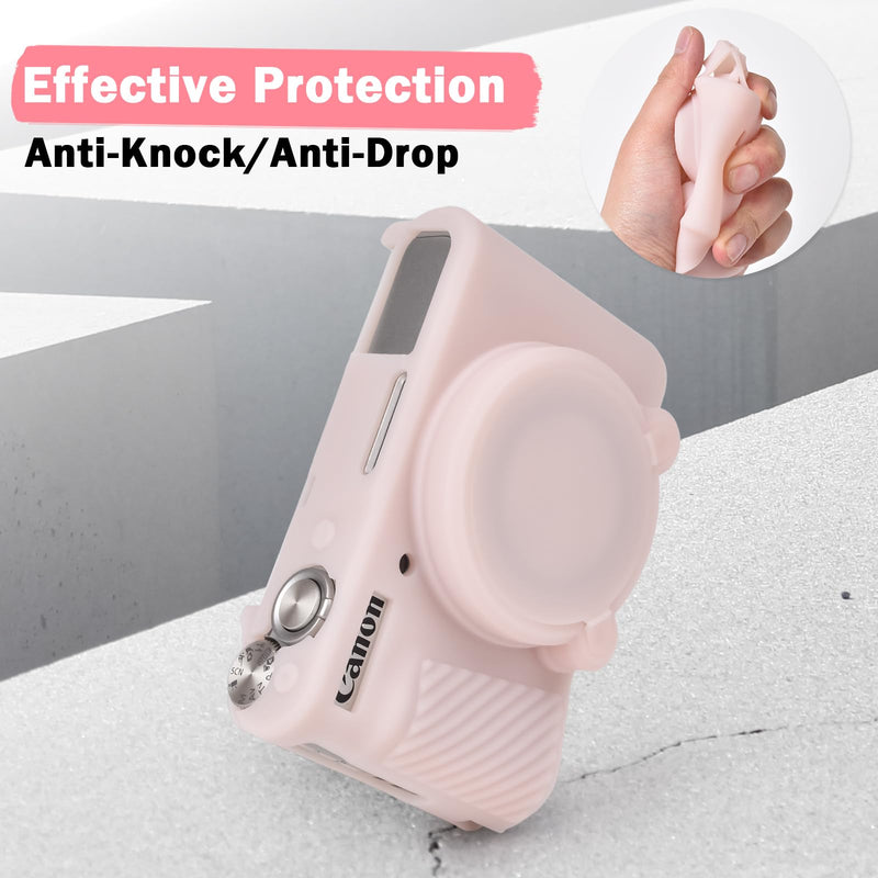 MUZIRI KINOKOO SX730 SX740 Camera Case, Soft Silicone Case for Canon PowerShot SX740/SX730 HS Camera - Anti-Scratch Slim Fit Lightweight Protective Case - Jelly Pink