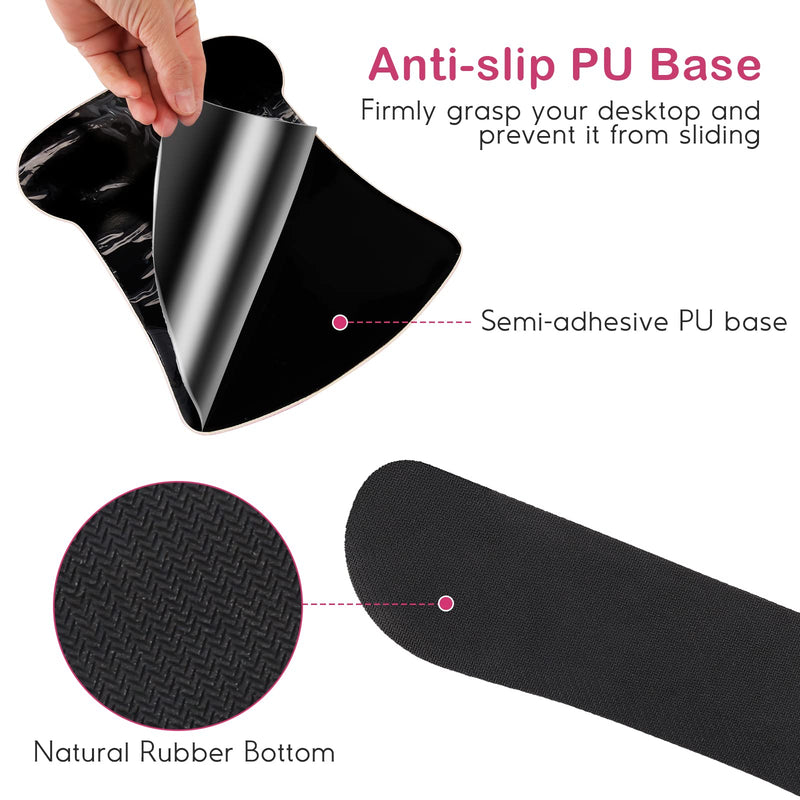 Ergonomic Mouse Pad with Wrist Support Gel, DINKY Upgraded Keyboard Wrist Rest Pad Set, Lovely Coaster with Non-Slip PU Base Mouse Pads for Working, Gaming and Family (Pink Letters) Pink Letters