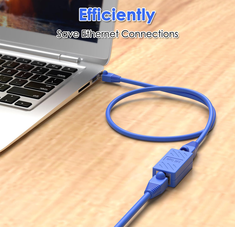 ZUZONG 30 PCS RJ45 Coupler, Ethernet Extender Connector in Line Coupler for Cat8/Cat7/Cat6/Cat5e/Cat5 Ethernet Cable Extender Adapter Female to Female (Blue)