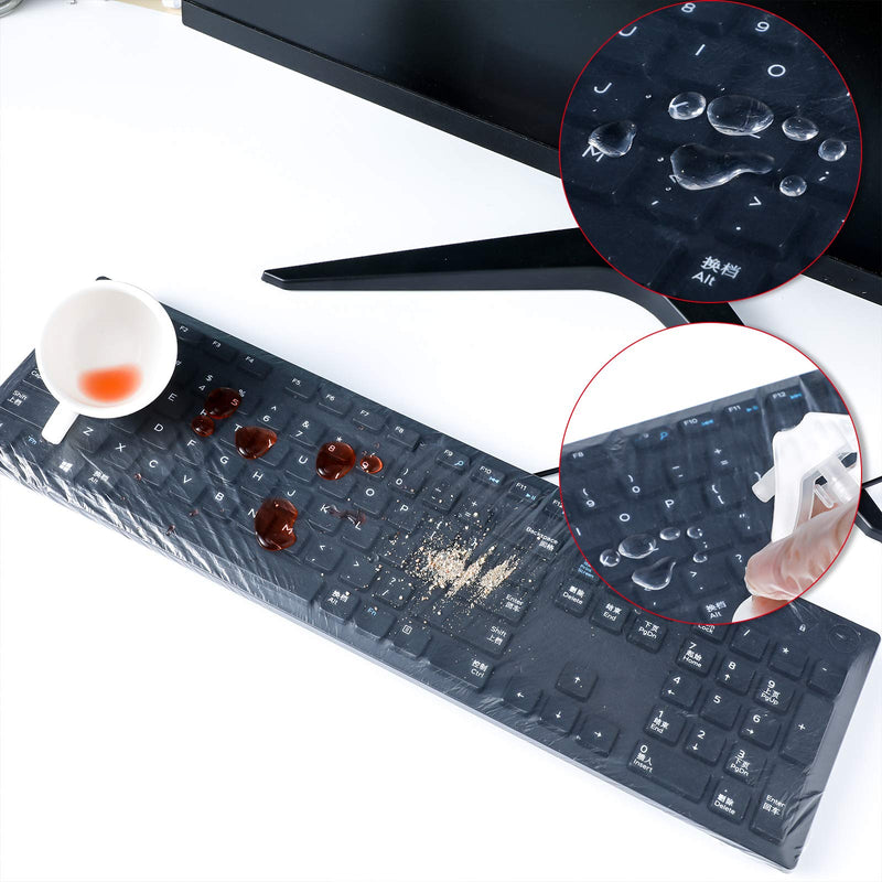 30 Pieces Universal Keyboard Protector Cover Wipeable 0.025mm Disposable Keyboard Cover Fully Covered Waterproof Anti-Dust Keyboard Cover for Desktop Keyboard Barrier for Schools, Office