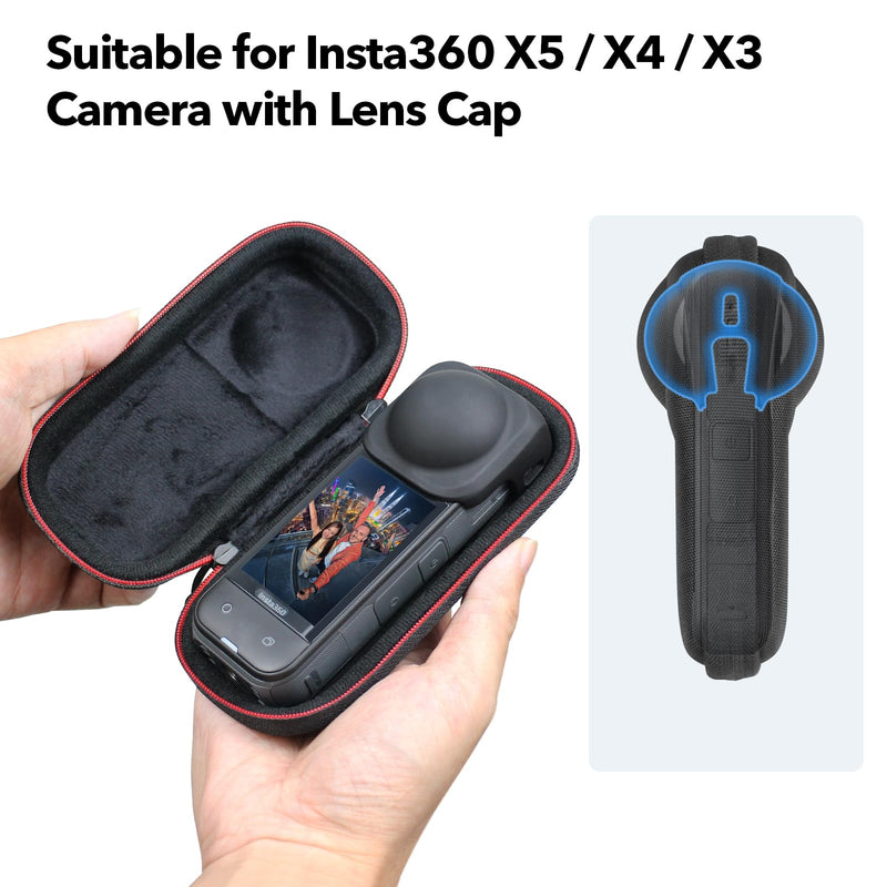 [AUSTRALIA] - Essential Accessories with Portable Mini Carrying Case for Insta360 X5, Premium Lens Guards, Rubber Lens Cap, Silicone Sleeve Protective Case, Screen Protectors Compatible with Insta 360 X5 Accessory Kit -2 