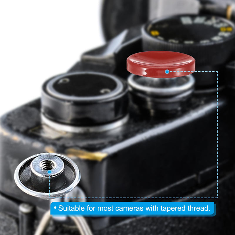 PATIKIL Camera Shutter Button, 5 Pack Soft Shutter Release Button Pure Copper Camera Button Concave Suitable for Nikon for Fujifilm for Leica DSLR/SLR Camera, Yellow