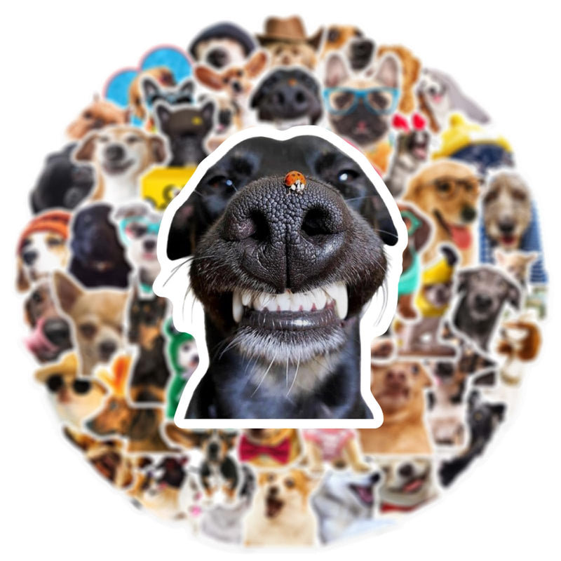 [AUSTRALIA] - 50 PCS Funny Dog Stickers Cute Animal Sticker for Journaling Laptop Scrapbook Water Bottles Guitar Suitcase Phone Snowboard Waterproof Vinyl Gifts for Women Girl Kids Adult Teens Brown 
