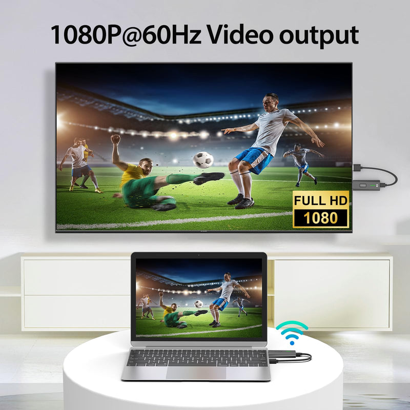 [AUSTRALIA] - 2026 Upgraded Wireless HDMI Transmitter and Receiver 328FT/100M, 4k Decode 1080P Output, Plug & Play Portable 2.4g/5g, Wireless Hdmi Extender Kit to Monitor from Laptop/PC/Projector/TV Box Black 