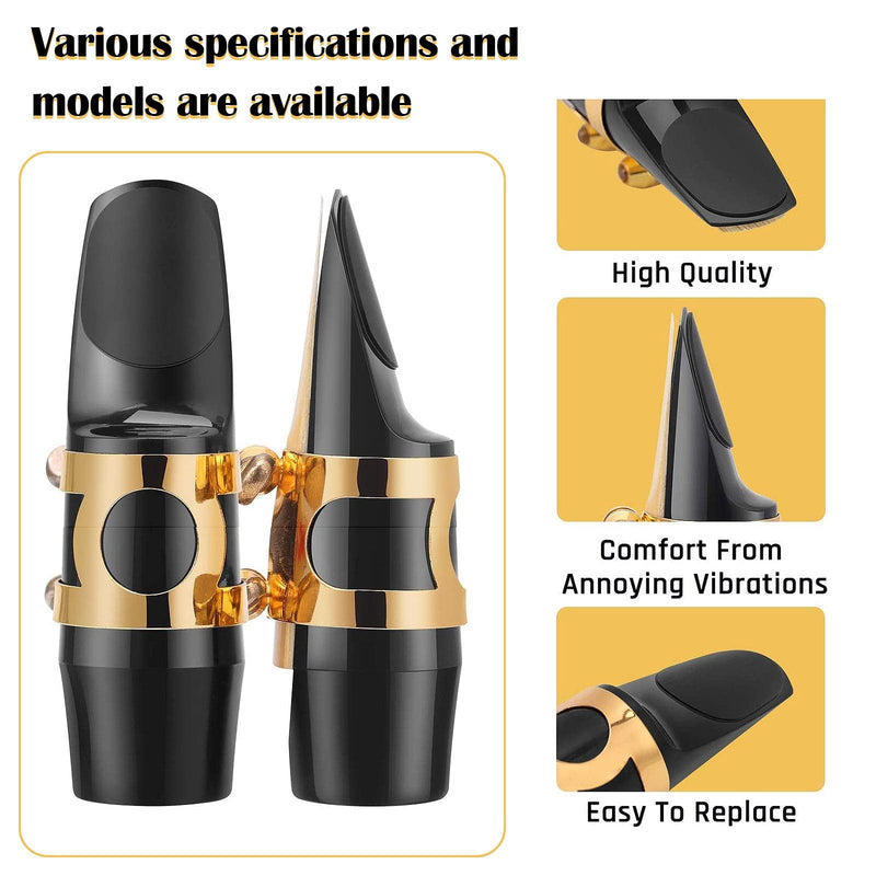 Rockhouse Saxophone Mouthpiece Pads Patch Teeth Cushion Clear 0.8mm Silicone Pad Alto Tenor Sax Accessory, 10-pack sax 0.8mm