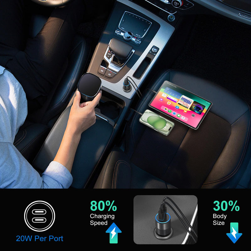 10 Pack USB C Car Chargers, Dual 12V USB C & USB Car Charger Apdaters PD&QC 3.0 Fast Charging Cigarette Lighter Plug