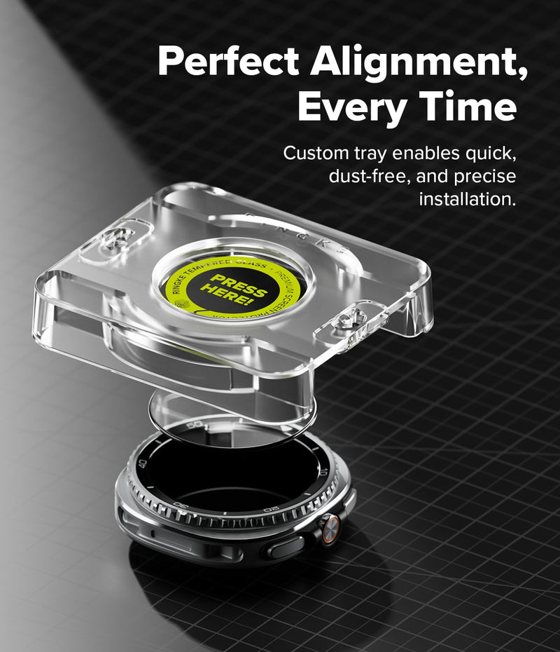Ringke Bundle [Case with Strap + Screen Protector] for Galaxy Watch 8 Classic 46mm : Rugged Gear [Black] + Tempered Glass Pro [2 Pack]