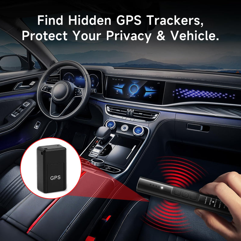 Upgraded Multi-Function Hidden Camera Detector - Precision Detection, GPS Tracker Detector, Anti-Spy RF Detector & Camera Finder for Airbnb, Hotels, Travel, and Fitting Rooms Black