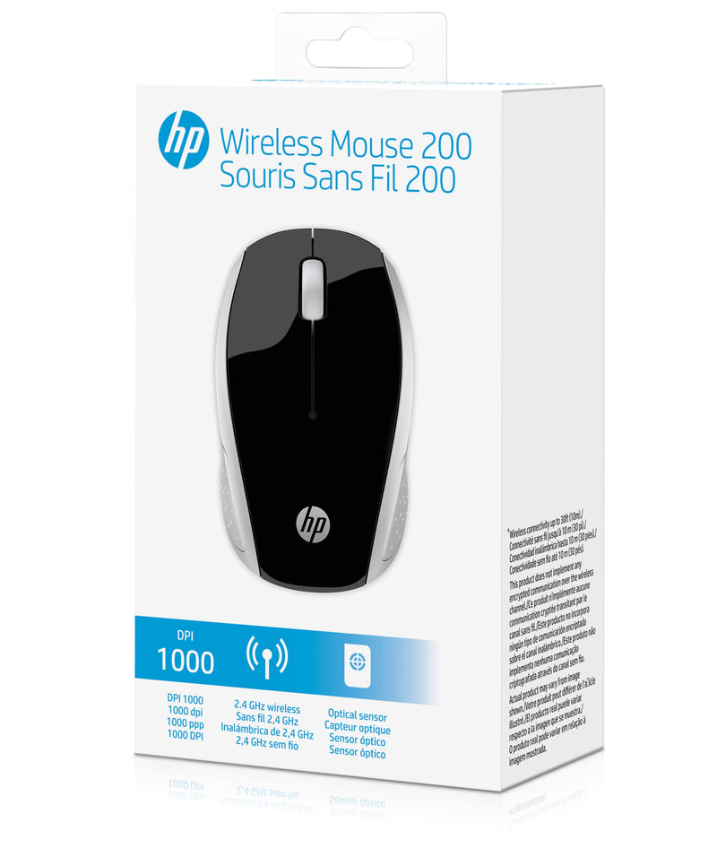 HP Wireless Mouse 200 (Black/Silver, 2HU84AA)