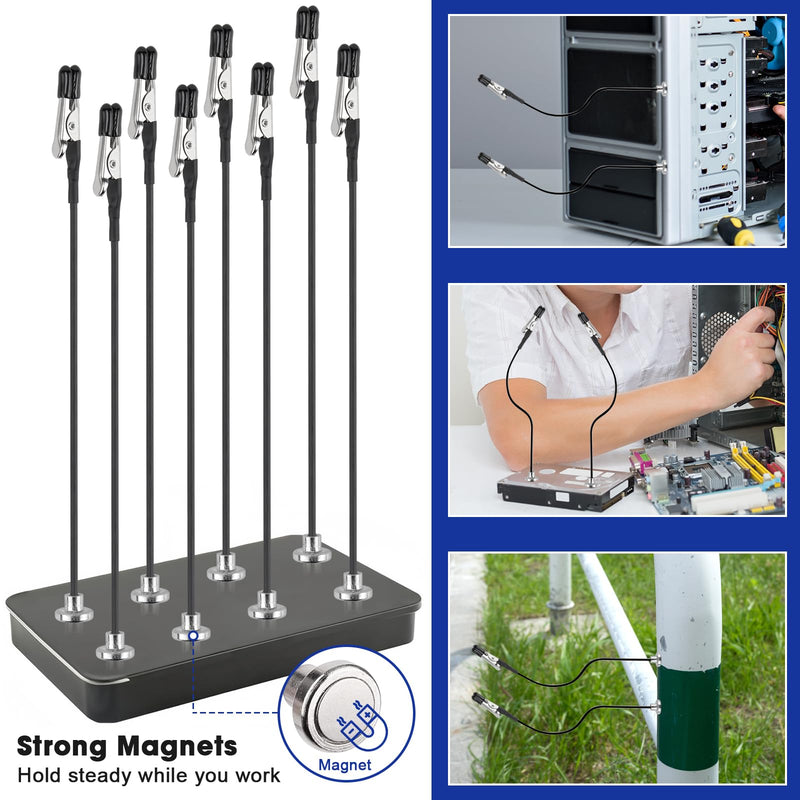 [AUSTRALIA] - Third Hand Soldering with Magnetic Base, 8 Pieces Helping Hand with Flexible Gooseneck, Soldering Aid Third Hand, Board Holder, Helping Hand 