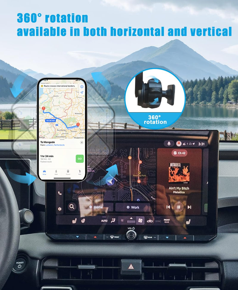 Phone Holder Mount for Toyota RAV4 Accessories 2026 Navigation Screen Car Cell Phone Mount for Toyota RAV4 XSE Limited Hybrid GR Sport Smartphones Interior 360 Degree Rotation(with 12.9-Inch Screen) For Toyota Rav4 2026 (12.9-inch Screen)