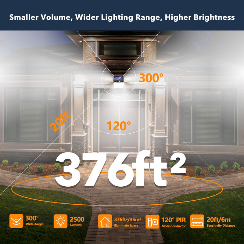 [AUSTRALIA] - Solar Lights Outdoor Motion Sensor - Solar Motion Detector Lamps for Outside, 238 LED with 300° Angle Illumination and 3 Lighting Modes, IP65 Waterproof Solar-Powered for Garden, Patio, Yard [4 Pack] [4 Pack] 