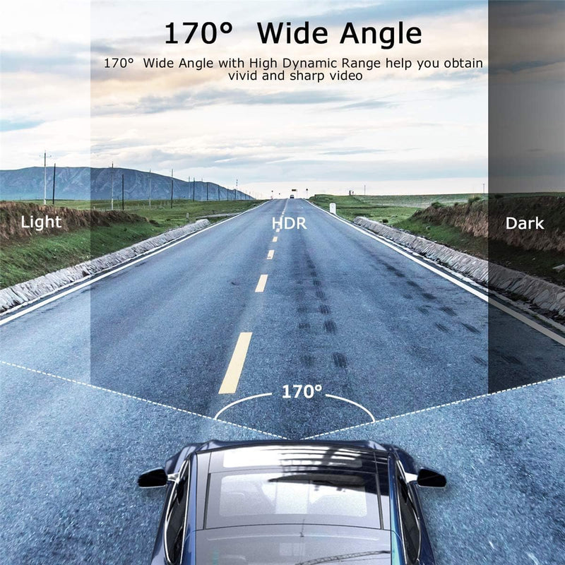 Car on-Dash Mounted Cameras 1440P Full HD Car DVR Dashboard Camera Video Recorder in Car Camera Dashcam for Cars 170 Wide Angle WDR with 3.0" LCD Display Night Vision and G-Sensor H19-black