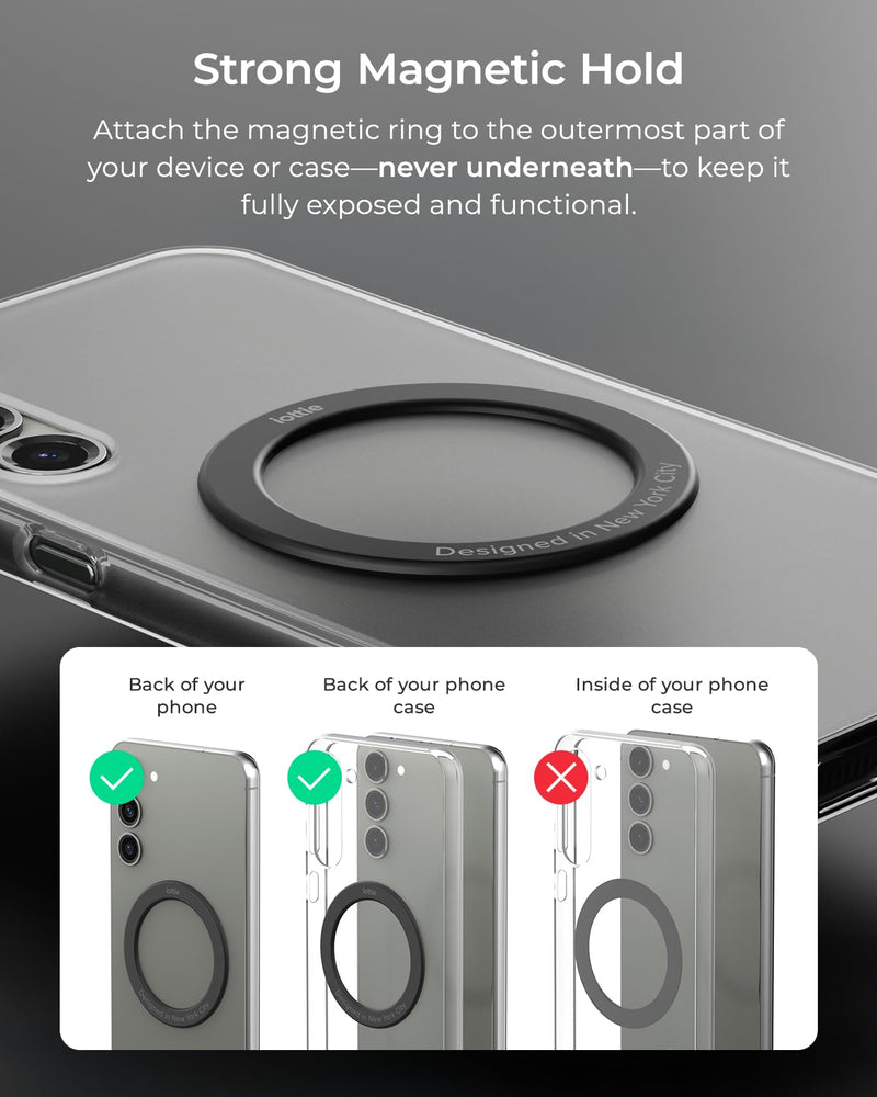 iOttie Velox MagSafe Compatible Air Vent Car Phone Holder. Unversal Magnetic Car Phone Mount for iPhone 12/13/14/15/16/17 Series & Android Phones via Included Magnetic Ring Adapter Midnight Blue