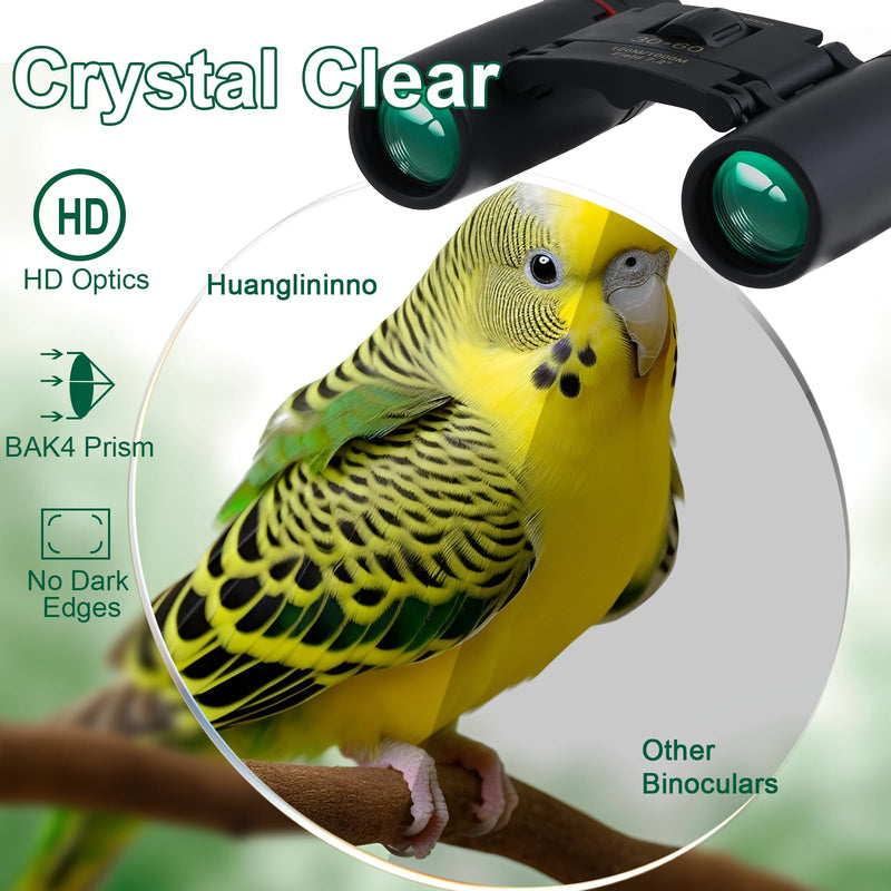 30X60 Compact Binoculars for Adults and Kids，Lightweight Foldable Easy Focus Small Binoculars for Bird Watching Hunting Concert Traveling Theater Opera Sightseeing 02