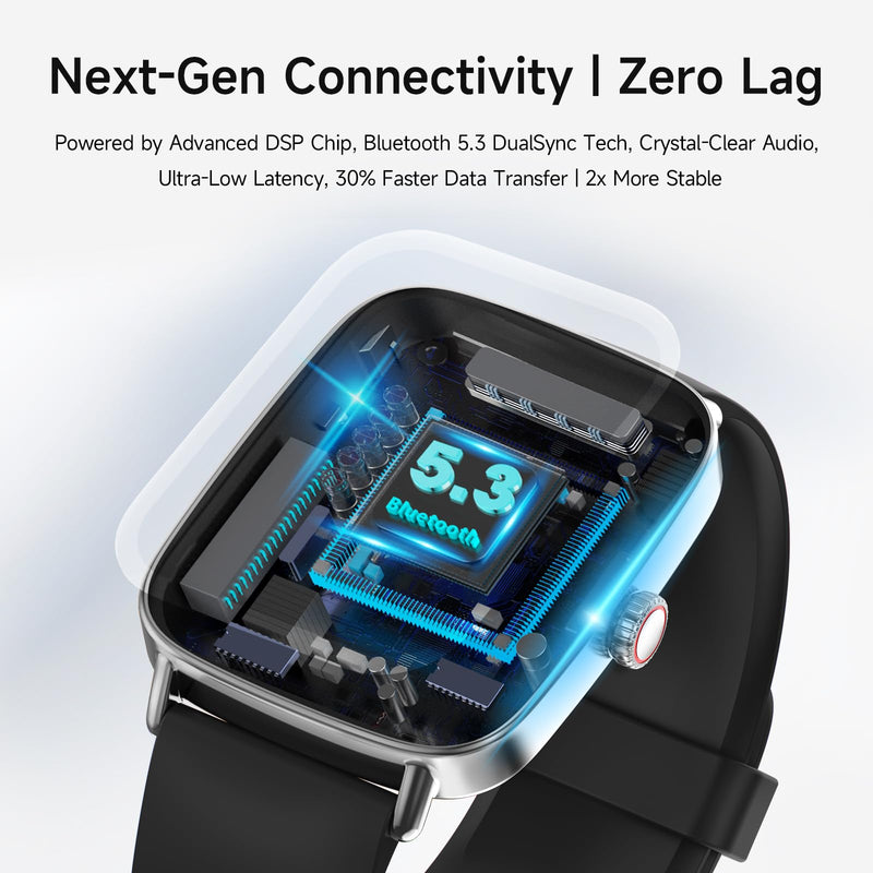 Smart Watch for Men Women, 1.85" (46mm) Smartwatch Compatible iPhone/Samsung/Android (Answer/Make Calls), 100+ Sport Modes Fitness Tracker with Heart Rate/Sleep/SpO2 Monitor, IP68 Waterproof, 2 Bands