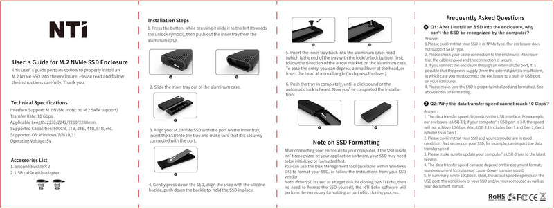 NTI Cloning Kit | NEW Version 7 Software | Special Edition for M.2 NVMe SSD | Best for SSD Upgrades | Enclosure Case and Cable Included for M.2 NVMe SSD | Software Download