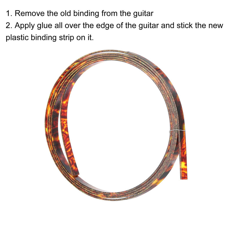 MECCANIXITY Plastic Binding Purfling Strip 1650x6x1.5mm Guitar Binding Edge Trim for Acoustic Classical Guitar Brown 2 Pack