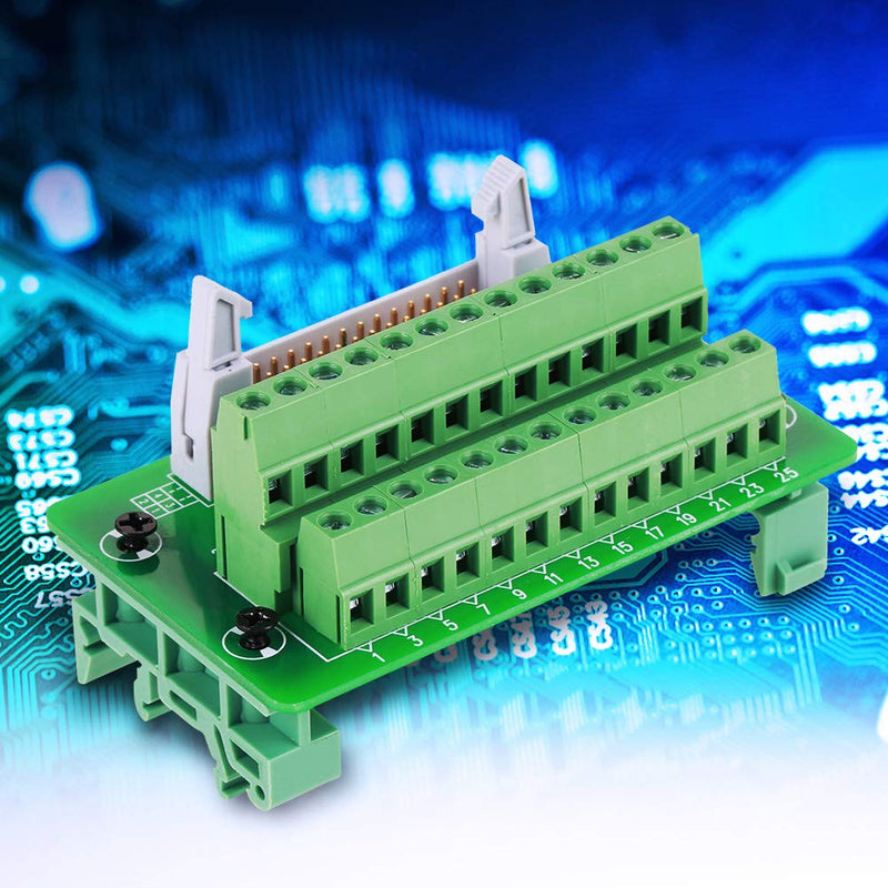 Pins and Cage Copper IDC-26P DIN Rail 26Pin 5mm Transfer Terminal Block Horn Seat Connector Terminal Board with Bracket
