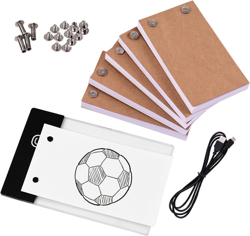 Mlife Flip Book Kit - A5 LED Light Box for Drawing and Tracing & 300 Sheets Animation Paper with Binding Screws for Flip Books A5 Flipbook Kit