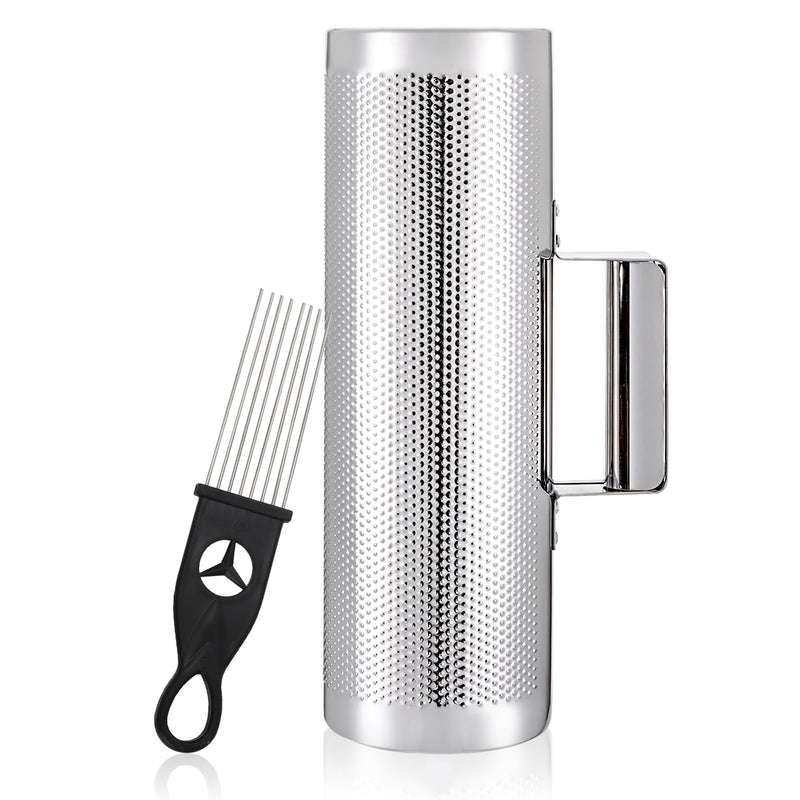 Foraineam Stainless Steel Guiro with Scraper, 12" x 4" Professional Latin Hand Percussion Instrument, Band Accompaniment Musical Training Tool Metal Guiro Shaker Instrument