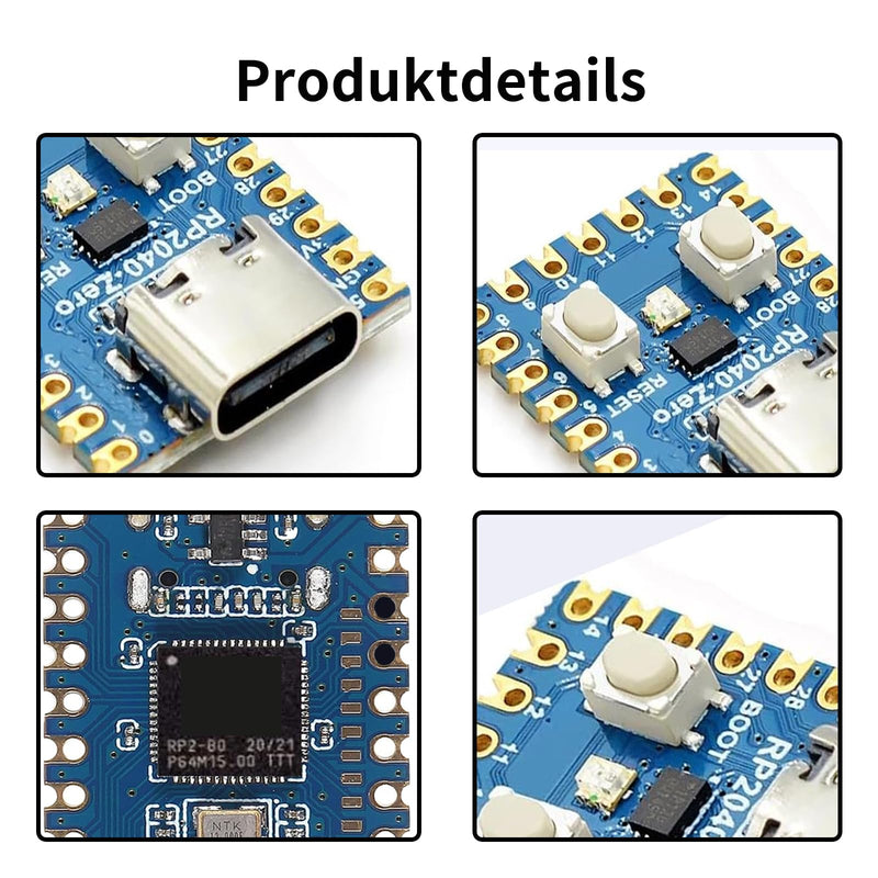 3 x RP2040-Zero, compact microcontroller development board, based on the Raspberry Pi 2040 dual-core ARM Cortex M0+ processor, support C/C++/Python development (with unsoldered pins)
