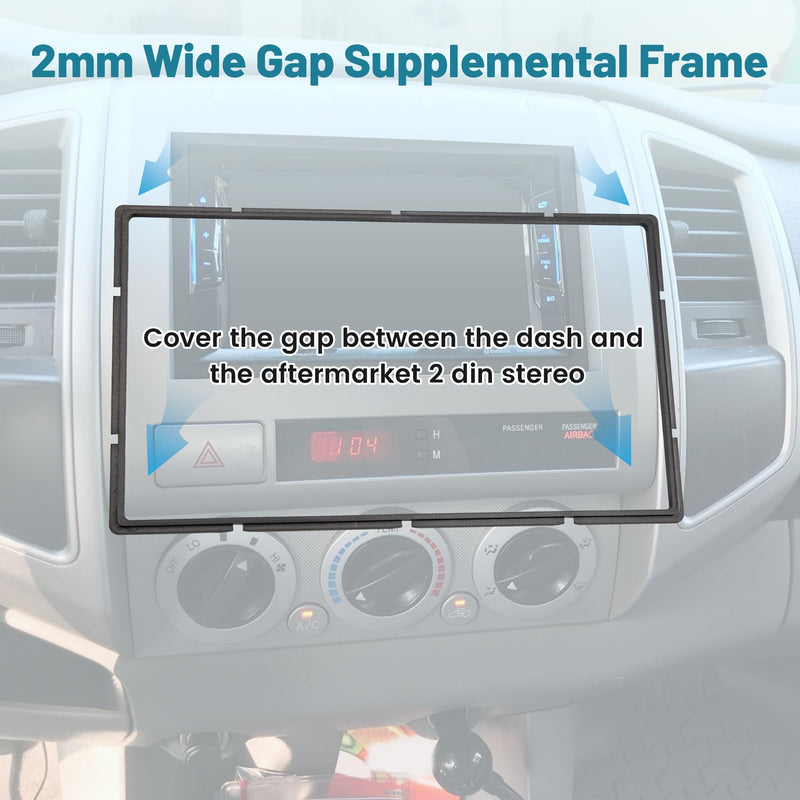 NuIth Double DIN Radio Installation Dash Kit Fits for 2005-2011 Toyota Tacoma, Factory Clips Required, Aftermarket Radio Dash Stereo Mounting Installation Trim Bezel Bracket Kits