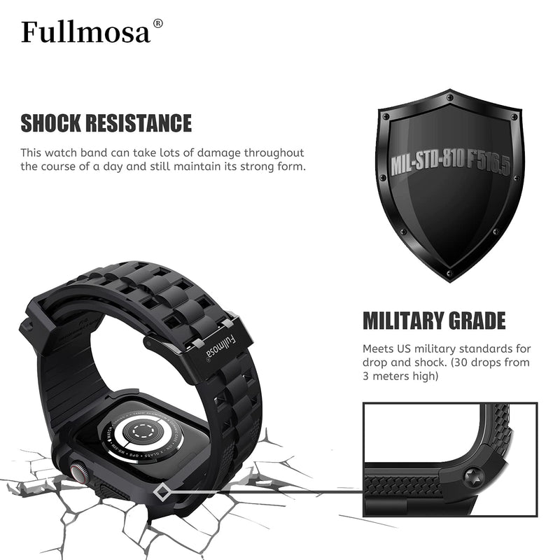 Fullmosa Compatible Stainless Steel Apple Watch Band 40mm Black with case & Compatible Upgraded no Tool Needed Metal Apple Watch Band 40mm Rose gold