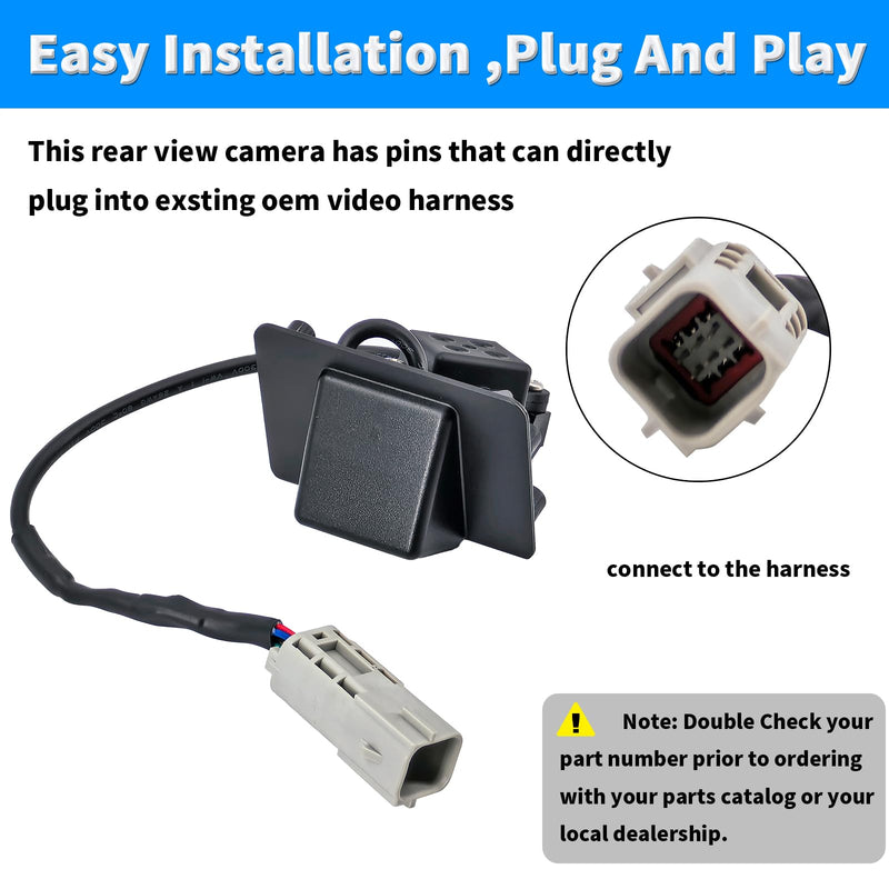 Rear View Backup Camera Compatible with 2009-2014 Cadillac Escalade ESV Chevrolet Tahoe Suburban 1500 2500 GMC Yukon XL 1500 2500 Parking Assist Back Up Camera Replaces 22790290 22913932