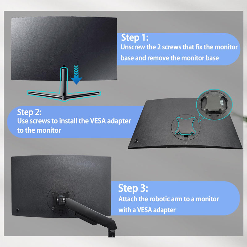 UR59C VESA Mount Adapter Compatible with Samsung UR59 Series 4K Monitor | UR59C Wall Mount Fits U32R590, U32R590CWN, U32R592, U32R592CWU Monitor black