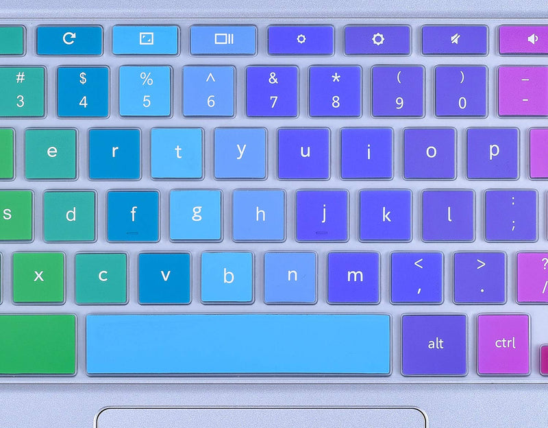 Colorful Keyboard Cover for 2020-2017 Samsung Chromebook 4 3 XE310XBA XE500C13 XE501C13 11.6/Chromebook 4 15.6" XE350XBA/Chromebook 2 XE500C12/Chromebook Plus V2 XE520QAB XE521QAB 12.2", Rainbow