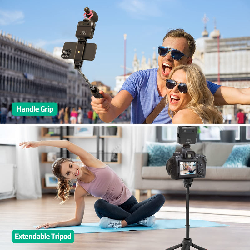 Smartphone Video Vlogging Kit with LED Light, Phone Holder, Microphone, Tripod, Carry Bag, TECELKS YouTube Starter Kit for iPhone/Android, Content Creator Kit for Video Recording Vlogging