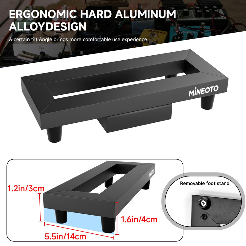 [AUSTRALIA] - 14'' x 5.5'' Aluminum Alloy Guitar Pedal Board 0.8lb Super Light Mini Effect Pedalboard with Carry Bag mini(14"x5.5") 