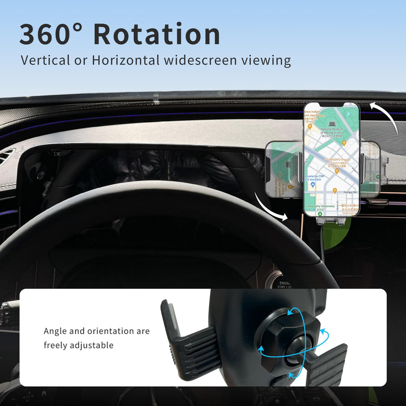 Car Phone Holder for Mercedes-Benz E-Class 2024–2025, Vehicle-Specific Dashboard Phone Mount, Hands-Free 360° Rotating Cell Phone Holder, Custom Fit E-Class Interior Accessories