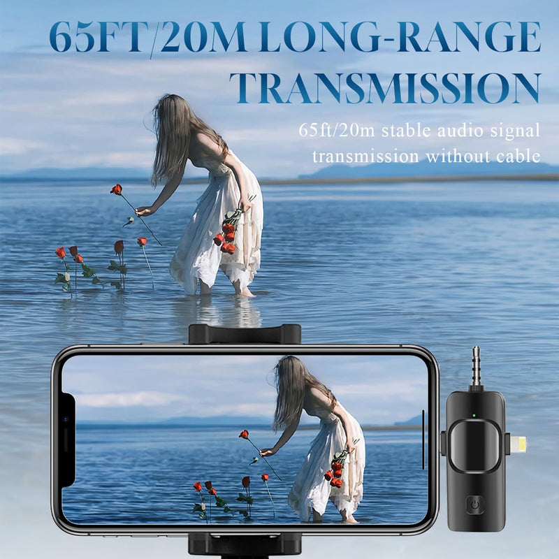 [AUSTRALIA] - 3 in 1 Wireless Lavalier Microphone for iPhone, iPad, Android, Camera,12-Hour Battery, mini Noise Reduction Recording Mic 2.4G Ultra-Low Delay, Microphone for Vlog/ TikTok/YouTube Live Stream( 3 Mic) 3MIC 
