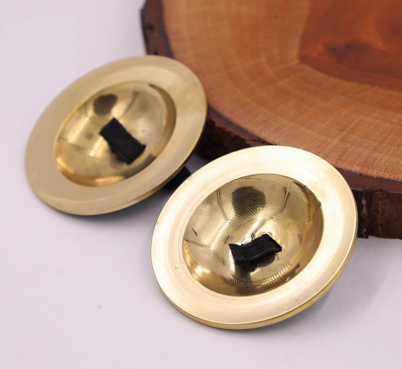 [AUSTRALIA] - 2 Pairs Brass Floral Finger Cymbals Zills for Belly Dancing (Turquoise) Turquoise 