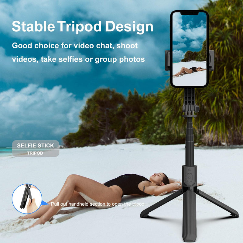 Gimbal Stabilizer for Smartphone,Selfie Stick Tripod with Remote Control Auto Balance 360° Rotation 1-Axis Phone Gimbal for Group Selfies Live Streaming Video Recording L08 Gimbal Stabilizer