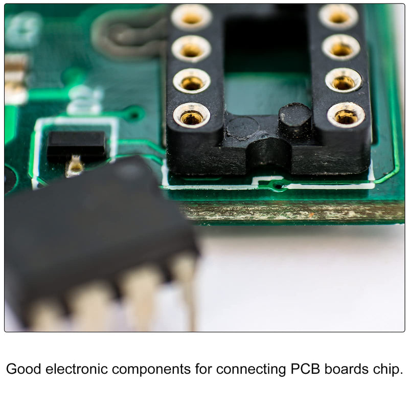 sourcing map DIP IC Chip Socket Adapter Flat Pin 14P 2.54mm Pitch IC Socket for PCB Board Chip 10 Pack