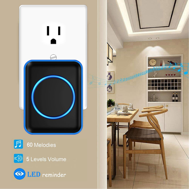 Caregiver Pager, FullHouse Wireless Call Button 1000+ Feet, SOS Alert Nurse Calling Elderly Fall Help System for Patient/Disabled Monitoring at Home, IP55 Waterproof 1 Call Button + 1 Receiver