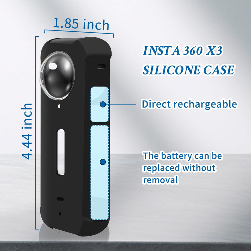 [AUSTRALIA] - Camera Protective Accessories Kit for Insta 360 X3 Include Silicone Protective Cover/Screen Protectors/Camera Case(with Buckle)/Front Behind Lens Guard 