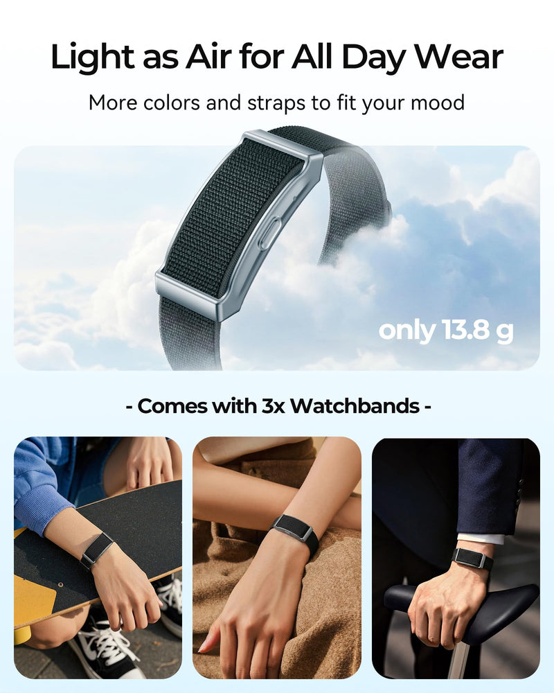 Fitness Tracker – 24/7 Activity & Sleep Tracker with Heart Rate/SpO2/Stress, 37 Sports Modes, Free APP, Smart Watches for Men Women, 2 Bands & Armband (Midnight Black)