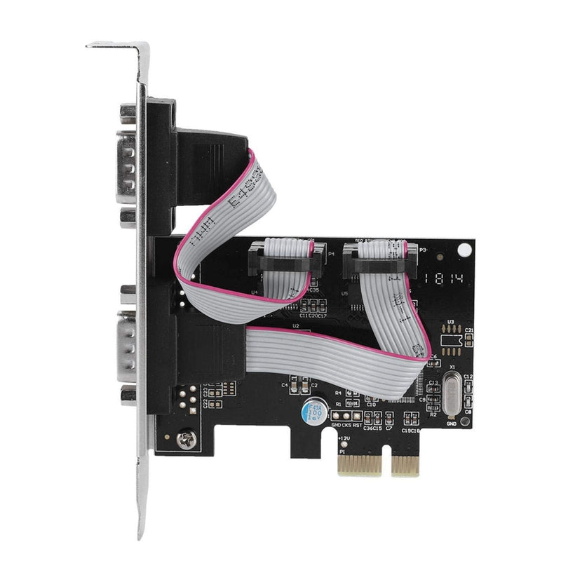 PCI-E to RS232 2-Port Serial Port Converter Adapter, Dual Serial RS-232 PCIe Card Low Bracket with 16C550 UART, RS232 PCIe X1 Card for Desktop