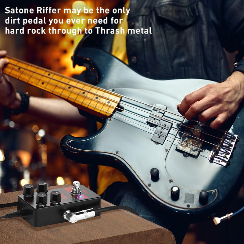[AUSTRALIA] - Satone S811 Riffer High Gain Distortion Electric Guitar Effect Pedal - High Gain Distortion Effect Preset Acoustic Metal Pedal with True Bypass 