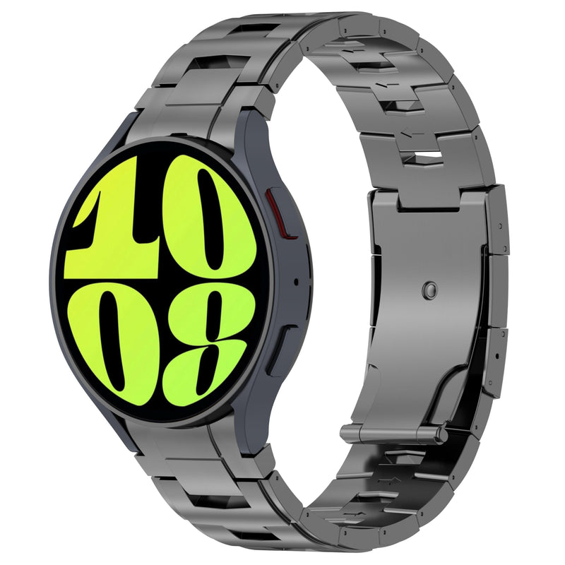 Titanium Samsung Galaxy Watch Band, Interlocking link | MaKTech with Spring Connector, Lightweight Bracelet, for Samsung Galaxy Watch Gray