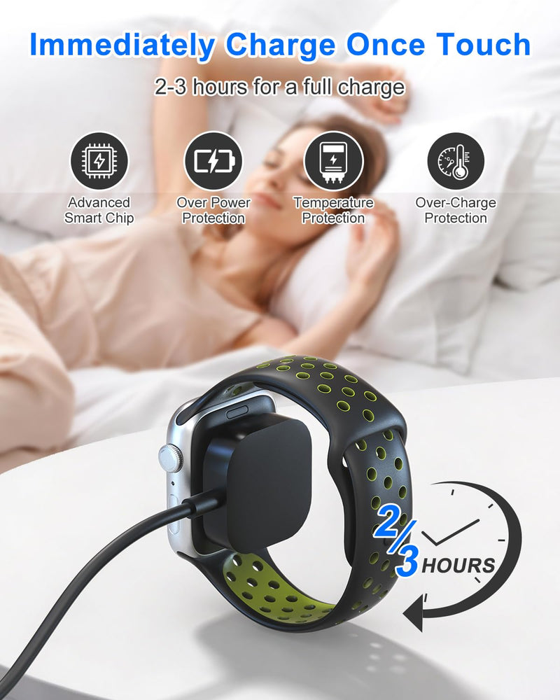 Retractable Multi Charging Cable 100W - 3 in 2 Travel Portable Retractable Charger Cords with 2 USB C and iWatch Charger Port for iPhone 17/16/15 Series, iPad, Apple Watch 11/10/9/8/7/SE Series, 4FT