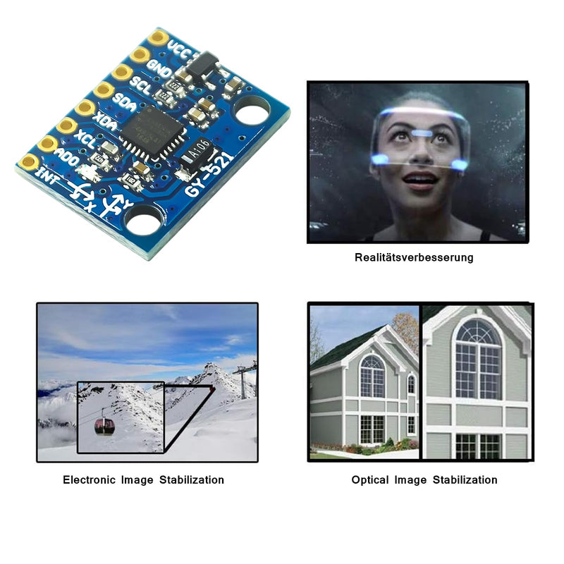 ARCELI 3 x GY-521 MPU-6050 Module, 3-Axis Gyroscope and Accelerometer Compatible with Arduino and Raspberry Pi for Motion Sensing Games, Pedestrian Navigators and Posture Linkages