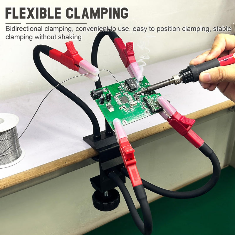 Soldering Aid Third Hand, Easy to Use, Soldering Aid Can Be Rotated 360 Degrees Freely, Soldering Holder, for Soldering Stations, PCB Stand, Electronics Work (Average Size) Durchschnittsgröße