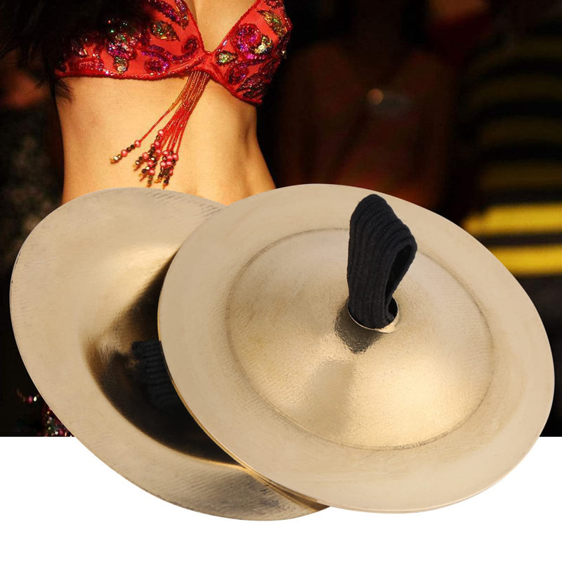 Finger Cymbals, 2pcs Belly Dance Finger Cymbals Brass Finger Dancing Zills Musical Instrument Dancing Accessory for Dancer Party, Single Hand Operation Only