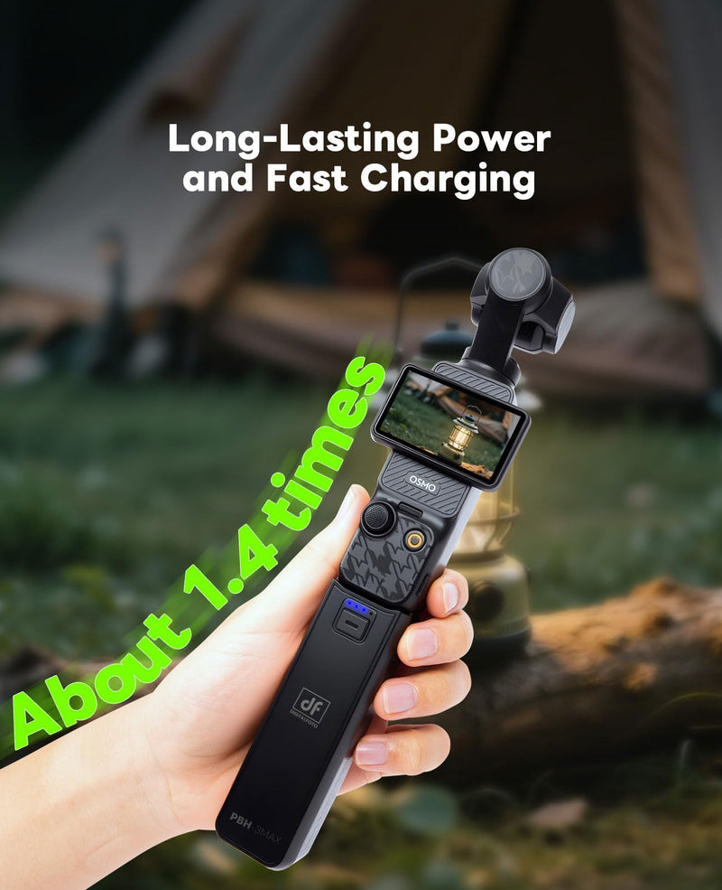[AUSTRALIA] - Osmo Pocket 3 Battery Handle with Mic Connection, 5000mAh Full-Decoding Battery Grip Compatible with DJI Osmo Pocket 3/ Xtra Muse, with Type-C Port Transfer Date Full Decoding 