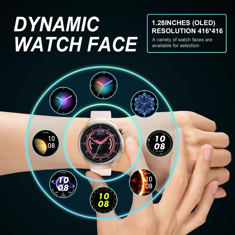 Watches for Women,Compatible with iPhone/Android Phones,Women Smart Watches,with Heart Rate/Sleep/Spo2 Monitor,Sports Watch,Waterproof Fitness Smartwatch (Gold) Gold